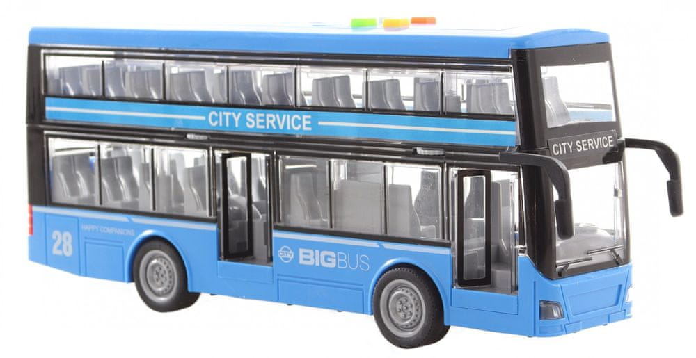 Lamps Autobus dvojposchodový modrý na batérie